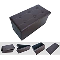 Todeco - Almacenamiento Banco- Almacenamiento Otomano Plegable de Cuero - Carga máxima: 150 kg - Material: Imitación de…